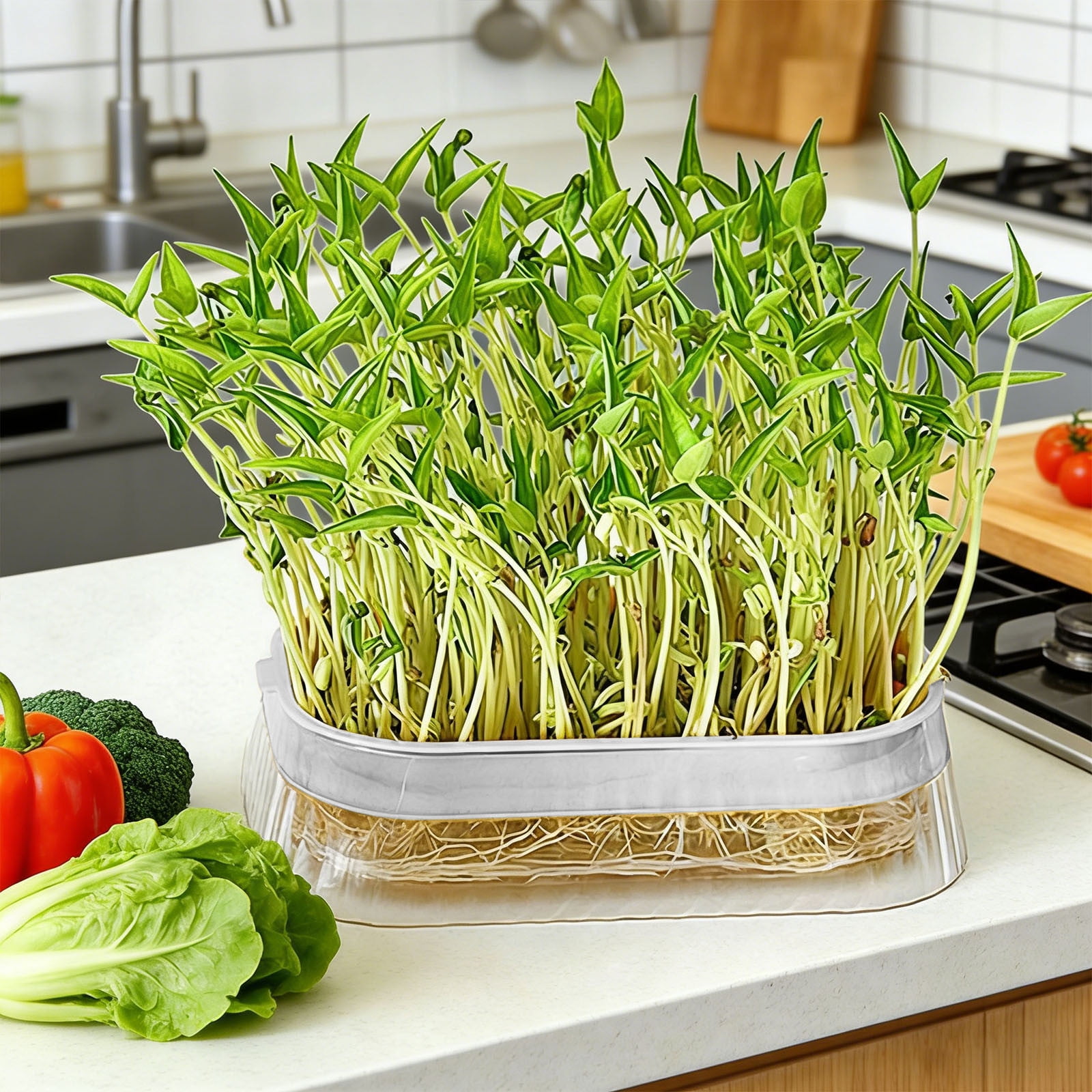 Hvmvliv Transparent Hydroponic Growing Tray with 12/24Cell Floating
