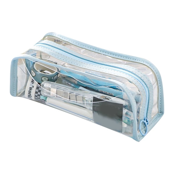 Hvmvliv Transparent Multifunctional Pencil Case with Handle Detachable Pen Holder Large Capacity Storage for Stationery