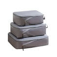 thumbnail image 1 of Hvmvliv Travel Clothes Storage Bag Three Piece Set, Portable Multifunctional Luggage Organizer Bags for Suitcase Packing & Classification Gray, 1 of 7