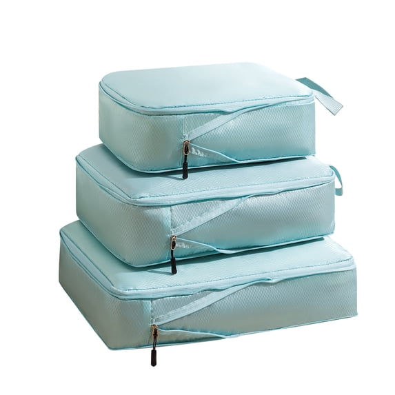 Hvmvliv Travel Clothes Storage Bag Three Piece Set, Portable Multifunctional Luggage Organizer Bags for Suitcase Packing & Classification Green