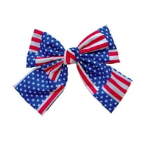 Hvmvliv USA Hair Accessories (6.69x4.33in) Independence Day Red White and Blue Flag Bow Spring Hair Clips Girls Party Decorative Hair Clips Children Adult Party Decoration Hair Decoration Multicolor