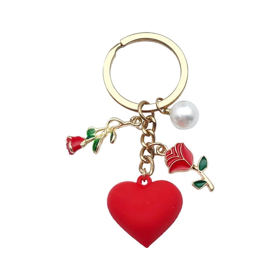 Hvmvliv Valentine's Day Alloy Heart Keychain Backpack Pendant - Multicolor Cute Jewelry Accessory for Teen Girls and Holiday Gift Giving Multicolor