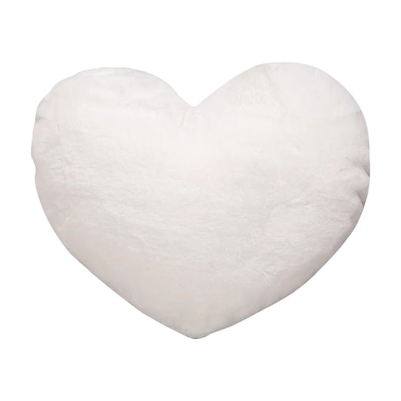 Hvmvliv Valentine's Day Faux Rabbit Fur Heart-Shaped Pillow 12.99x9.84in, Fluffy PP Cotton Filler, Dual Purpose (Decor & Support), Fits Sofa/Bed/Study Chair, Romantic Home Accent White