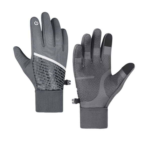Hvmvliv Warm Gloves Men's Winter Cycling Gloves - Windproof, Padded & Touchscreen for Fishing & Sports Gray