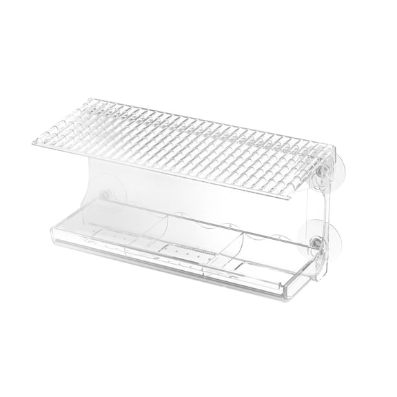 Hvmvliv Window Bird Feeder for Outdoors,Clear Feeder with Strong Suction Cups,Transparent Window Mounted House for Close-Up Bird Watching,Large Tray with Drainage System White