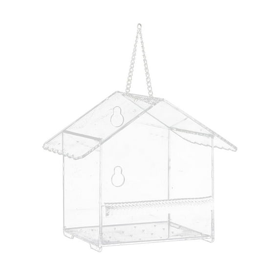Hvmvliv Window Feeders Automatic Rainproof Suspended Bird Feeder, Outdoor Landscaping for Forest Birds White