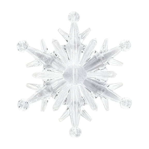 Hvmvliv Winter Acrylic Snowflake Ornaments for Christmas Tree Pendants - Blue Translucent Crystal Beads for Party Wedding Crafts, Durable Plastic for Festive Displays Clear