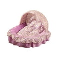 thumbnail image 1 of Hvmvliv Winter Cat Beds for Indoor Cats Soft Warm Pet Cushion with Lace Tassels Round Kitten Beds for Indoor Kittens Purple, 14.9x13.3 in, 1 of 6