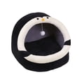 thumbnail image 1 of Hvmvliv Winter Covered Cat Bed with A Plusher Balls Soft Comfy Cat Beds for Indoor Cats Washable Pet Cushion for Winter Warm Multicolor, 11.8x11.8 in, 1 of 6