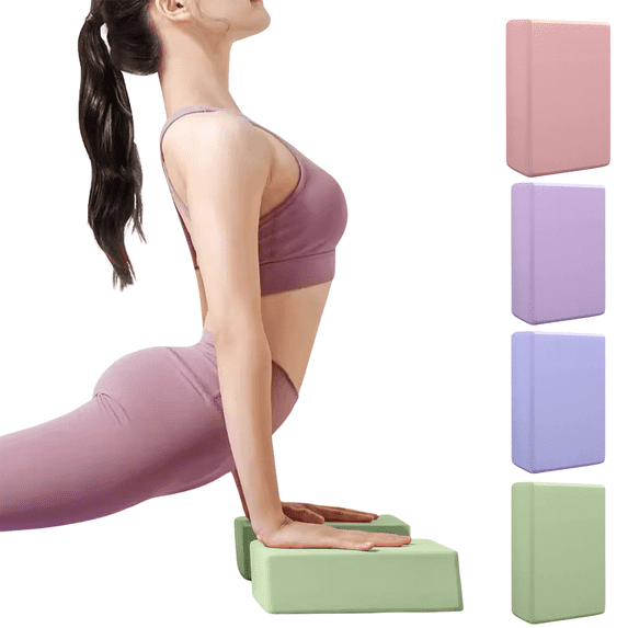 Hvmvliv Yoga Block High Density EVA Yoga Block for Stretching and Pilates, Non Slip Waterproof Foam Exercise Brick for Balance Support and Posture Training Green