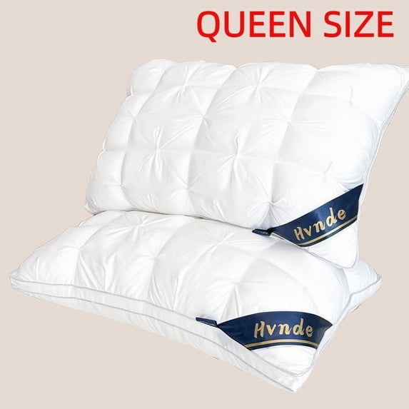 Hvnde Luxury Hotel Quality Bed Pillows For Sleeping, Low Allergy Polyester Fiber Cover, Premium Soft Down Alternative Fill For Back, Stomach Or Side Sleepers, Ergonomic Design, Deep Sleep