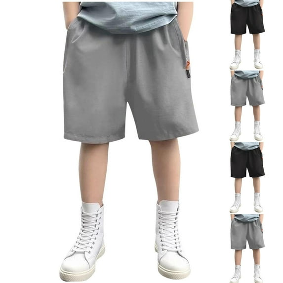 Hvobtty Boys Casual Shorts Pants, Toddler Summer Short Pants, Fashion Boys' Summer Shorts Elastic Summer Thin Workwear Shorts Outerwear Shorts Black 13-14 Years