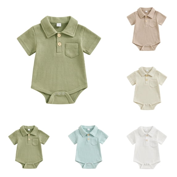 Hvobtty Boys Casual Short Sleeve Rompers Newborn Summer Climbing Comfortable Rompers