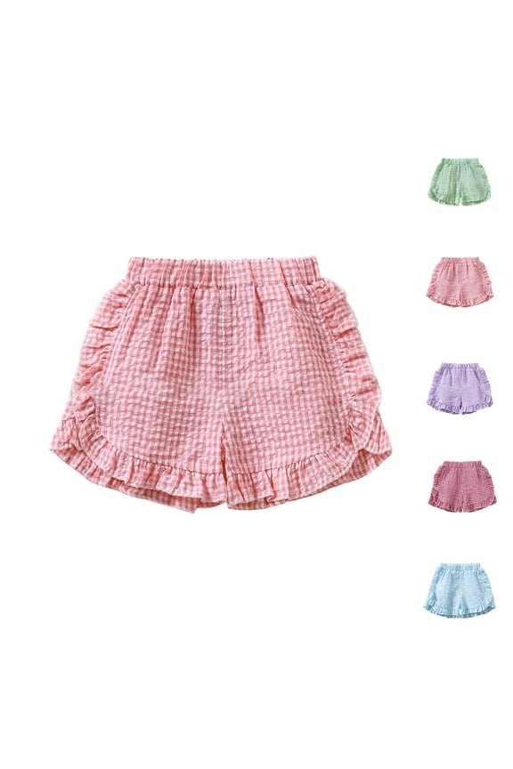 Girls' Casual Shorts Pants, Toddler Summer Short Pants, Girls' Flower Bud Shorts with Polka Print Summer Style Baby Girl Casual and Comfortable Solid Color Lantern Red 18-24 Months