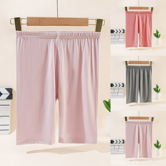 Hvobtty Girls' Elastic Pants Shorts , Toddler Summer Short Pants, Children's Summer Solid Color Casual Sports Leggings Horts for Kids Pink 11-12 Years