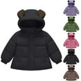 thumbnail image 1 of Hvobtty Kids Coat, Puffer Jacket Kids, Boys and Girls Fall and Winter Plus Thick kids Solid Color Coat Small and Medium-sized Hooded Warm Coat Black 2 Years, 1 of 5
