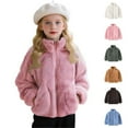 thumbnail image 1 of Hvobtty Kids Coat, Puffer Jacket Kids, Cute Solid Color Long-sleeved Hoodless Jacket With Pockets and Stand-up Collar For Middle and Large Children Brown 4 Years, 1 of 4