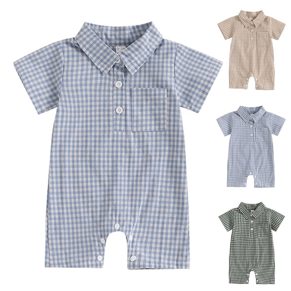 Hvobtty Toddler Casual Short Sleeve Rompers Summer Printed Soft Comfortable Crawling Jumpsuit
