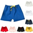 thumbnail image 1 of Hvobtty Toddler Casual Shorts Pants, Toddler Summer Short Pants, Toddler Kids Boys Fashion Solid Color Summer Leisure Frenulum Pants Shorts Blue 12-18 Months, 1 of 4