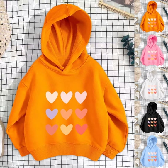 Hvobtty Toddler Girls Sweatshirts, Toddler Fall Tops, Fashion Girl and Boy' Casual Long Sleeve Hooded Sweatshirts Printing Blue 3-4 Years