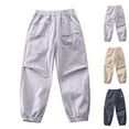 thumbnail image 1 of Hvobtty Toddler Sports Long Pants, Toddler Fall Pants, Boys' Summer Loose Thin Elastic Sports Work Pants Mosquito Proof Pants Casual Outerwear Pants Air-conditioned Pants Gray 5-6 Years, 1 of 3