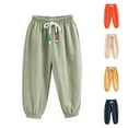 thumbnail image 1 of Hvobtty Toddler Sports Long Pants, Toddler Fall Pants, Children's Summer Solid Color and Comfortable and Casual Elastic Waist Mosquito Proof Pants for Kids Green 6-7 Years, 1 of 5