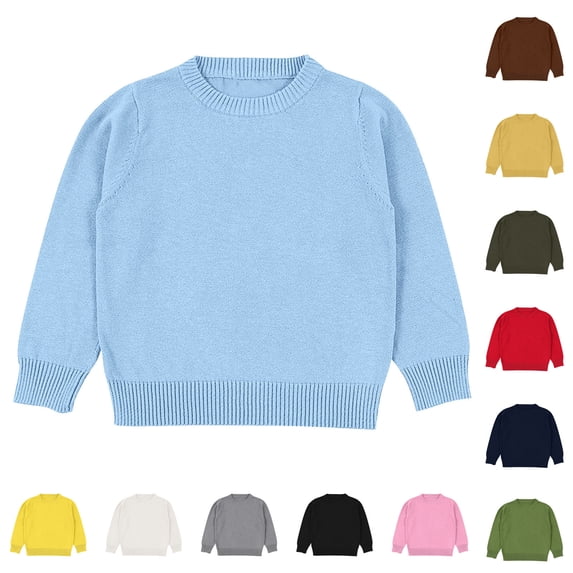 Hvobtty Toddler Sweater, Toddler Fall Tops, Children's Solid Color Long Sleeved Casual Long Sleeved Sweater Army Green 5-6 Years