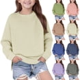 thumbnail image 1 of Hvobtty Toddler Sweatshirts, Toddler Fall Tops, Middle Big Girls Long Sleeve Top Crewneck Long Sleeve Pullover Sweatshirts Side Split Gray 9-10 Years, 1 of 5
