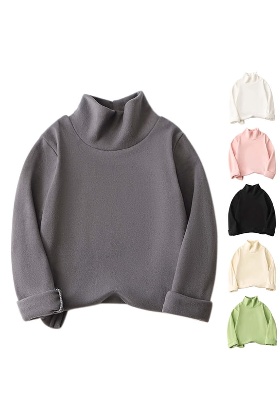 Toddler T-shirts, Toddler Fall Tops, Half Turtleneck Solid Color All-match Children's Bottoming Top for Boys and Girls Black 5-6 Years