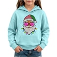 thumbnail image 1 of Hvogkswy Christmas Hoodies for Girls Trendy Festive Printed Hooded Sweatshirt Cozy Long Sleeve Pullover Tops with Kangaroo Pocket 5-14 Years, 1 of 5
