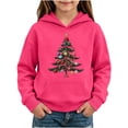 thumbnail image 1 of Hvogkswy Christmas Hoodies for Girls Trendy Festive Printed Hooded Sweatshirt Cozy Long Sleeve Pullover Tops with Kangaroo Pocket 5-14 Years, 1 of 5