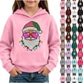thumbnail image 1 of Hvogkswy Christmas Hoodies for Girls Trendy Festive Printed Hooded Sweatshirt Cozy Long Sleeve Pullover Tops with Kangaroo Pocket 5-14 Years, 1 of 5