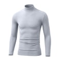 thumbnail image 1 of Hvogkswy Compression Shirt Men, Turtleneck Dry Workout Base Layer Undershirt Thin Stretchy Slim Comfy Long Sleeve Tops, 1 of 6
