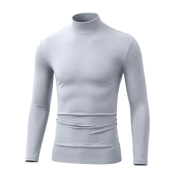 Hvogkswy Compression Shirt Men, Turtleneck Dry Workout Base Layer Undershirt Thin Stretchy Slim Comfy Long Sleeve Tops