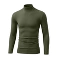 thumbnail image 1 of Hvogkswy Compression Shirt Men, Turtleneck Dry Workout Base Layer Undershirt Thin Stretchy Slim Comfy Long Sleeve Tops, 1 of 6