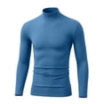 thumbnail image 1 of Hvogkswy Compression Shirt Men, Turtleneck Dry Workout Base Layer Undershirt Thin Stretchy Slim Comfy Long Sleeve Tops, 1 of 6
