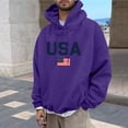 thumbnail image 1 of Hvogkswy Drawstring Hooded Sweatshirt for Men USA Graphic Long Sleeve Pullover Hoodies Fashion Fall Oversized Sweatshirts with Kangaroo Pocket, 1 of 6