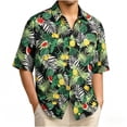 thumbnail image 1 of Hvogkswy Hawaiian Shirt for Men Trendy Print Short Sleeve Lapel Shirts Loose Casual Beach Vaction Button Up Shirt, Gifts for Men, 1 of 4