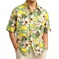 thumbnail image 1 of Hvogkswy Hawaiian Shirt for Men Trendy Print Short Sleeve Lapel Shirts Loose Casual Beach Vaction Button Up Shirt, Gifts for Men, 1 of 4