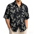 thumbnail image 1 of Hvogkswy Hawaiian Shirt for Men Trendy Print Short Sleeve Lapel Shirts Loose Casual Beach Vaction Button Up Shirt, Gifts for Men, 1 of 4