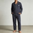 thumbnail image 1 of Hvogkswy Mens Cotton Pajamas Set Long Sleeve Button Sleepwear with 3 Pockets Loose Long Pajama Pants Comfy Light Pjs Sets, 1 of 6