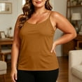 thumbnail image 1 of Hvogkswy Plus Size Tank Tops for Women Solid Spaghetti Strap Scoop Neck Sleeveless Cami Stretch Loose Fitted Summer Casual Tank Tops XS-5XL, 1 of 8