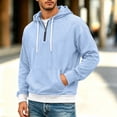 thumbnail image 1 of Hvogkswy Quarter Zip Hoodies for Men Solid Color Waffle Long Sleeve Hooded Sweatshirt Fall Outdoor Hiking Casaul Pullover Sweatshirts, 1 of 5