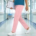 thumbnail image 1 of Hvogkswy Scrub Pants Womens Solid Drawstring Elastic Waist Straight Leg Pants with Pockets Soft Comfy Lightweight Scrub Pants, 1 of 9