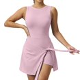 thumbnail image 1 of Hvogkswy Workout Jumpsuits for Women Solid Crew Neck Sleeveless Stretchy Romper Breathable Quick-Dry Athletic Yoga Jumpsuit, 1 of 9
