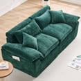 thumbnail image 1 of Hvoonc 83" Modular Loveseat Couch for Living Room, Boneless Chenille Cloud Sofa in a Box with 23.6" Deep Seat, Dark Green, 1 of 7