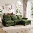 thumbnail image 1 of Hvoonc 98" Modular Sectional Sofa for Living Room, L Shaped Couch with Ottoman Chaise, Chenille Upholstery, Green, 1 of 9