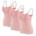 thumbnail image 1 of Hvot&aat 3 Pack Womens Bulit in Shelf Bra Camisoles Adjustable Spaghetti Strap Tank Tops Sleeveless Basic Layer Cami Shirts, 1 of 3