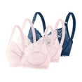 thumbnail image 1 of Hvot&aat 3PC Light and Breathable Sexy Lace Bras Solid Color Full-Coverage Daily Underwear, 1 of 4