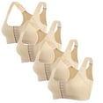 thumbnail image 1 of Hvot&aat 4PC Front Closure Compression Bras Wide Adjustable Straps Full Coverage Bralette Shockproof Fitness Sports Bra, 1 of 7